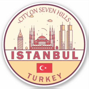 Skyline-Emblem in Istanbul, Türkei Aufkleber