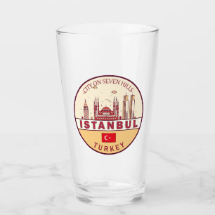 Skyline-Emblem in Istanbul, Türkei Glas