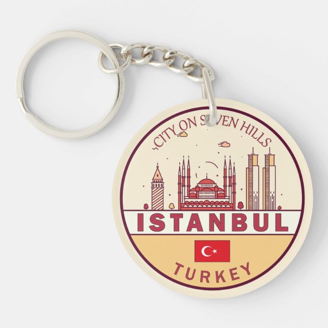 Skyline-Emblem in Istanbul, Türkei Schlüsselanhänger (Vorderseite)