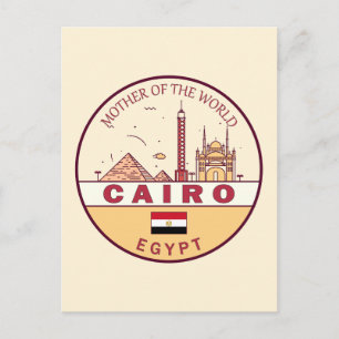 Skyline-Emblem in Kairo Ägypten Postkarte