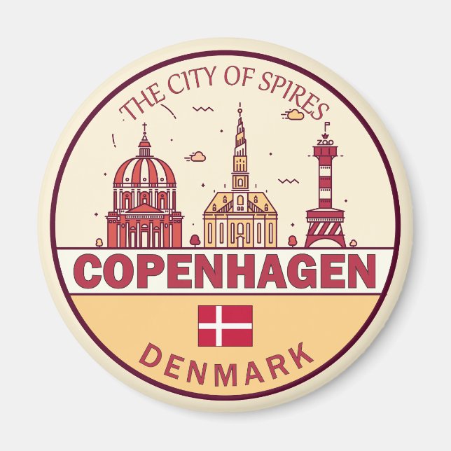 Skyline Emblem in Kopenhagen Magnet (Vorne)