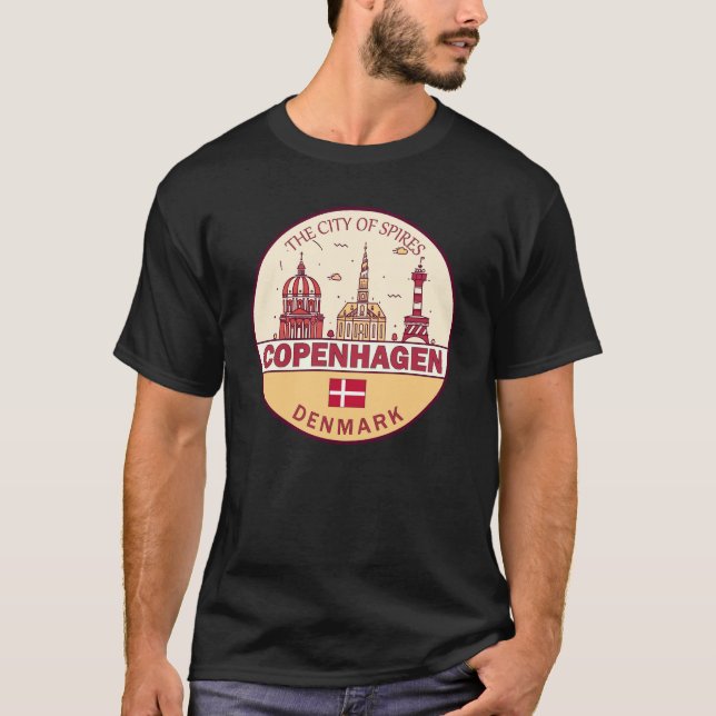 Skyline Emblem in Kopenhagen T-Shirt (Vorderseite)