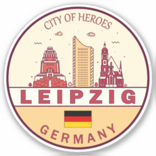 Skyline-Emblem in Leipzig Aufkleber
