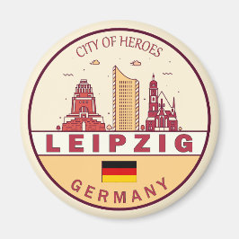 Skyline-Emblem in Leipzig Magnet