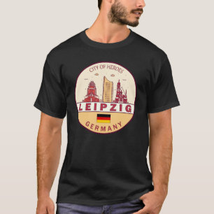 Skyline-Emblem in Leipzig T-Shirt