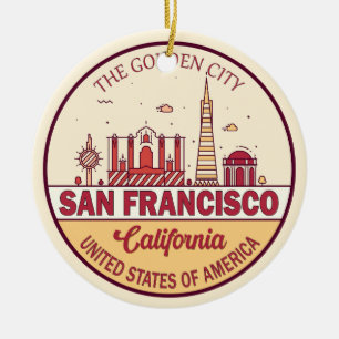Skyline Emblem in San Francisco, Kalifornien Keramik Ornament