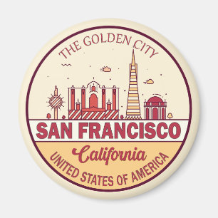 Skyline Emblem in San Francisco, Kalifornien Magnet
