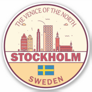 Skyline-Emblem in Stockholm Aufkleber