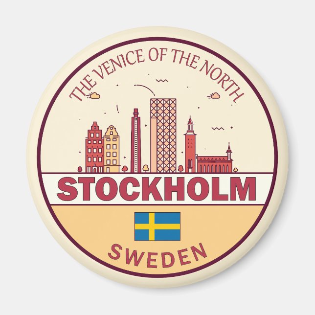 Skyline-Emblem in Stockholm Magnet (Vorne)