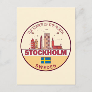 Skyline-Emblem in Stockholm Postkarte