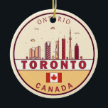 Skyline-Emblem in Toronto City Keramik Ornament<br><div class="desc">Toronto minimalistisches,  farbenfrohes Kunstdesign mit Denkmälern und Sehenswürdigkeiten der Stadt in Kanada.</div>