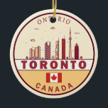 Skyline-Emblem in Toronto City Keramik Ornament<br><div class="desc">Toronto minimalistisches,  farbenfrohes Kunstdesign mit Denkmälern und Sehenswürdigkeiten der Stadt in Kanada.</div>