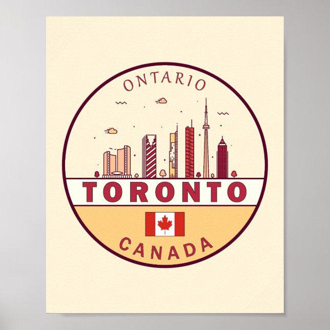 Skyline-Emblem in Toronto City Poster (Vorne)