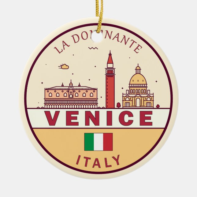 Skyline-Emblem in Venedig Keramik Ornament (Vorne)