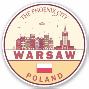 Skyline-Emblem in Warschau Aufkleber