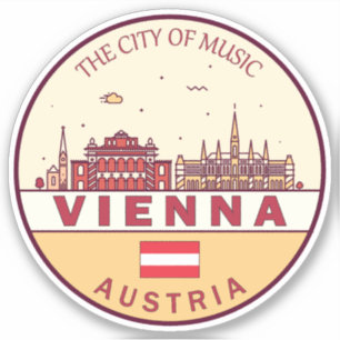 Skyline-Emblem in Wien Aufkleber