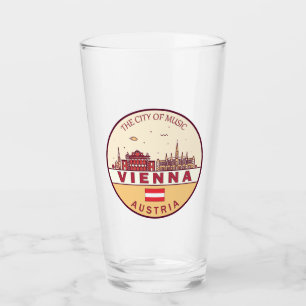Skyline-Emblem in Wien Glas