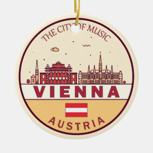 Skyline-Emblem in Wien Keramik Ornament