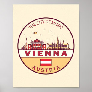 Skyline-Emblem in Wien Poster