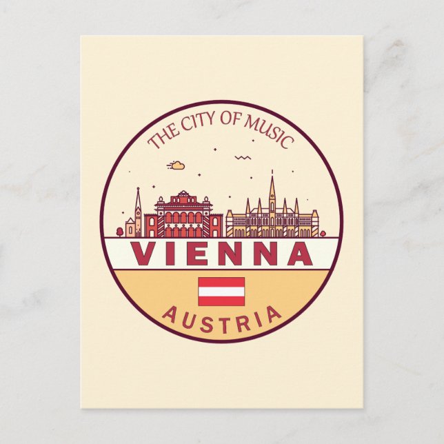 Skyline-Emblem in Wien Postkarte (Vorderseite)