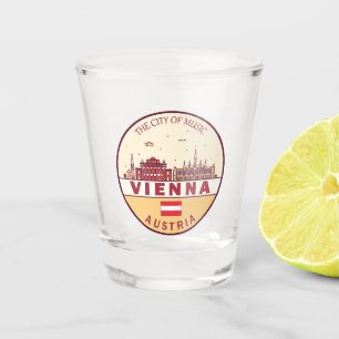 Skyline-Emblem in Wien Schnapsglas