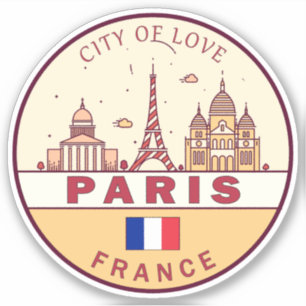 Skyline-Emblem Paris-Frankreich Aufkleber