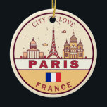 Skyline-Emblem Paris-Frankreich Keramik Ornament<br><div class="desc">Paris minimalistisches,  farbenfrohes Kunstdesign mit Denkmälern und Sehenswürdigkeiten der Stadt in Frankreich.</div>