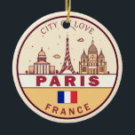 Skyline-Emblem Paris-Frankreich Keramik Ornament<br><div class="desc">Paris minimalistisches,  farbenfrohes Kunstdesign mit Denkmälern und Sehenswürdigkeiten der Stadt in Frankreich.</div>