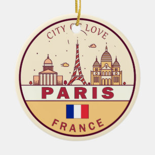 Skyline-Emblem Paris-Frankreich Keramik Ornament