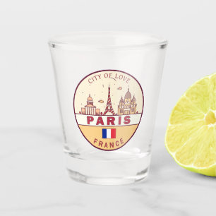 Skyline-Emblem Paris-Frankreich Schnapsglas