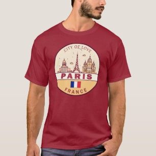 Skyline-Emblem Paris-Frankreich T-Shirt