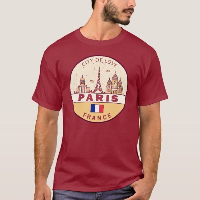 Skyline-Emblem Paris-Frankreich T-Shirt (Vorderseite)