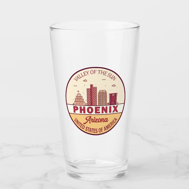 Skyline-Emblem Phoenix Arizona City Glas (Vorderseite)