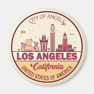 Skyline Emblem von Los Angeles California Magnet