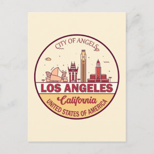 Skyline Emblem von Los Angeles California Postkarte