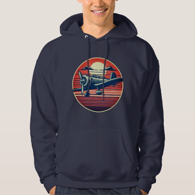 Skyline Explorer: Vintage Luftfahrt Hoodie (Vorderseite)