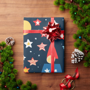 Skyline Fireworks Night Sky Geschenkpapier