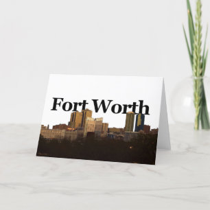 Skyline Fort Worths TX mit Fort Worth im Himmel Karte