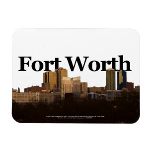 Skyline Fort Worths TX mit Fort Worth im Himmel Magnet