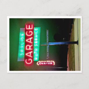 Skyline Garage Auto Service Neusign Feiertagspostkarte