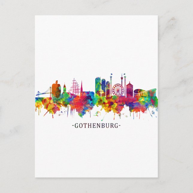 Skyline Göteborg Feiertagspostkarte (Vorderseite)