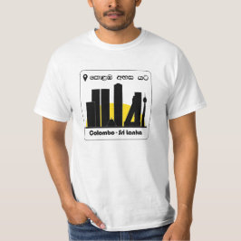 Skyline-Grafik von Colombo Sri Lanka in Sinhala T-Shirt