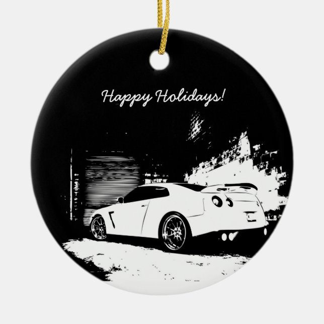 Skyline GT-r Weihnachtsverzierungen Keramikornament (Vorne)