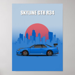 Skyline GTR R34 Poster
