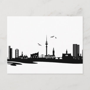 Skyline Hamburg Postkarte
