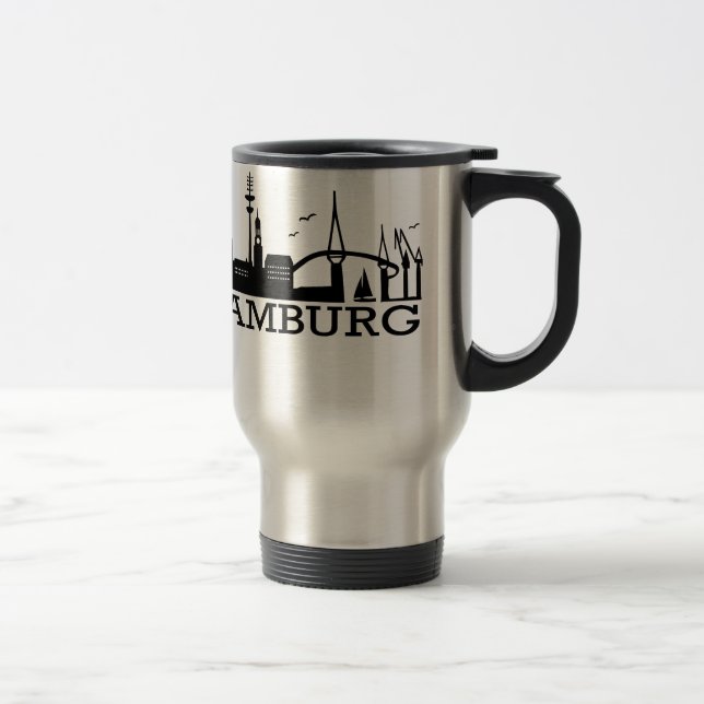 Skyline Hamburg Reisebecher (Rechts)