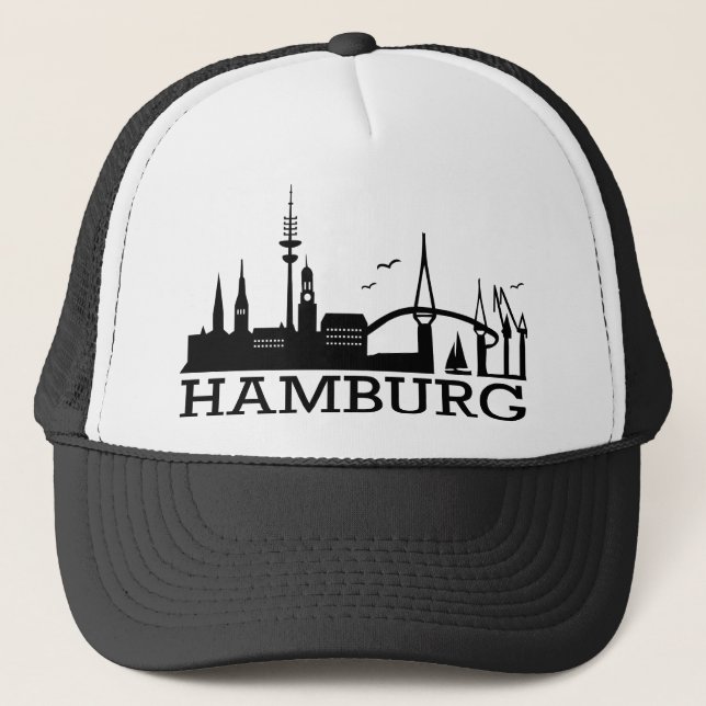 Skyline Hamburg Truckerkappe (Vorderseite)
