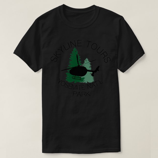 Skyline Helicopter Tours Yosemite Nationalpark T-Shirt (Design vorne)