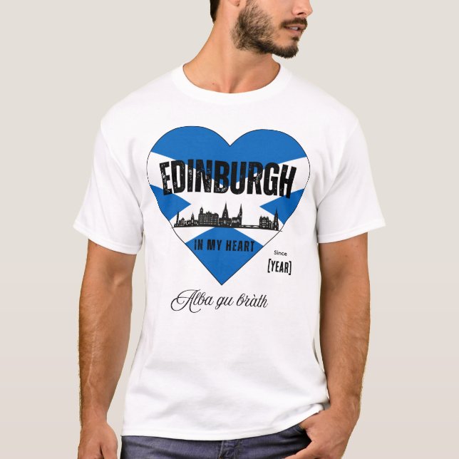 Skyline-Herz von Edinburgh Scotland - Seit [Jahr] T-Shirt (Vorderseite)