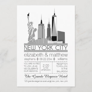 Skyline-Hochzeit in New York Einladung